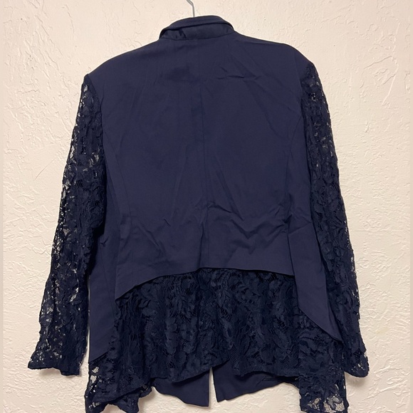 Lane Bryant Lace Detail Blue Blazer EUC Size 22 - Picture 4 of 7